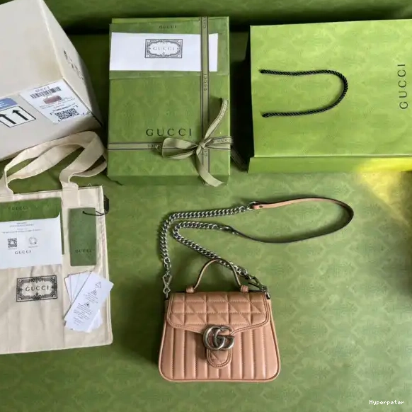 Hyper Peter GUCCI Bag Mini Marmont GG Top Handle 0602